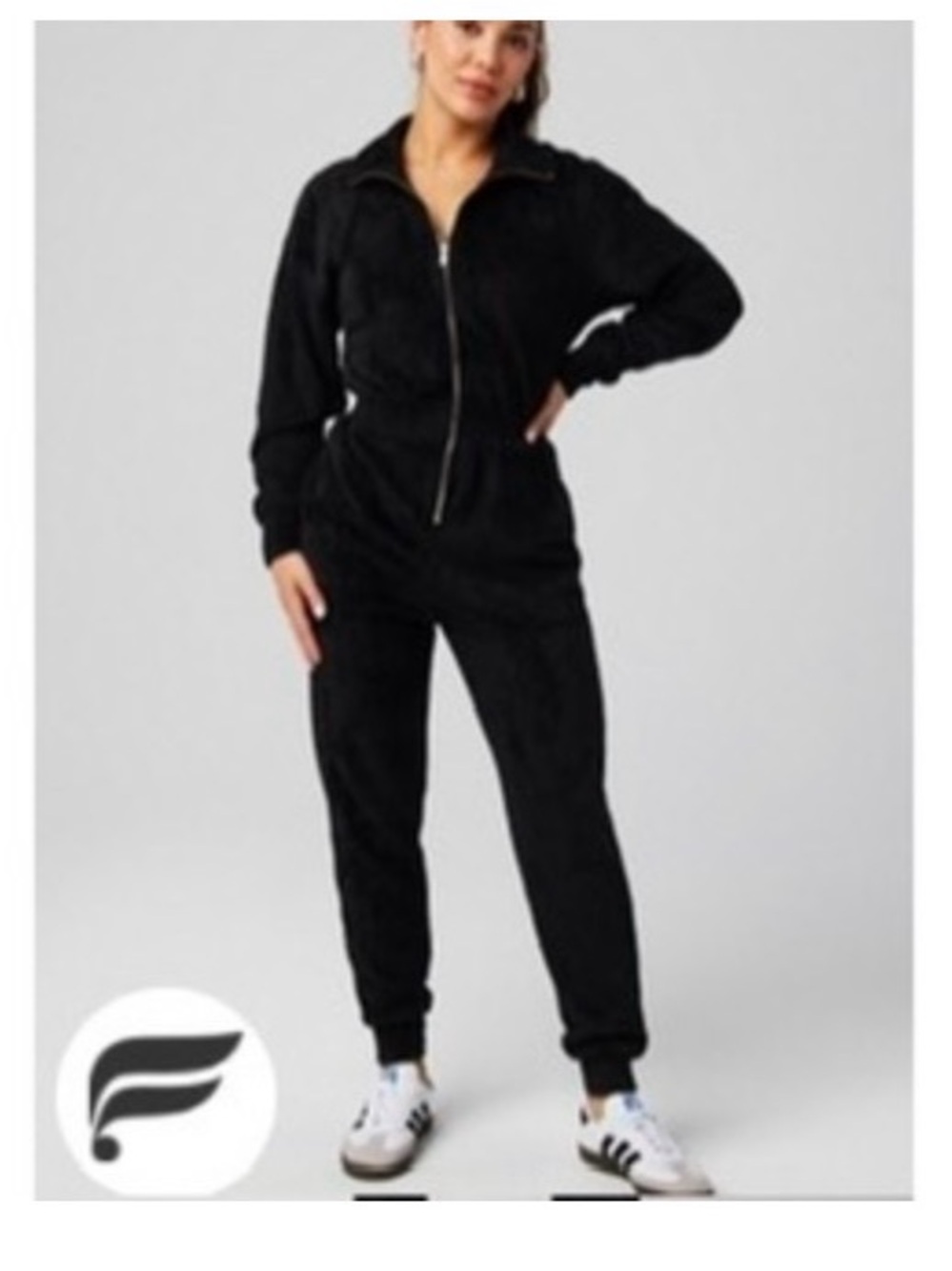 Fabletics Cozy Cord One Zip Onesie {black} {small} NWT